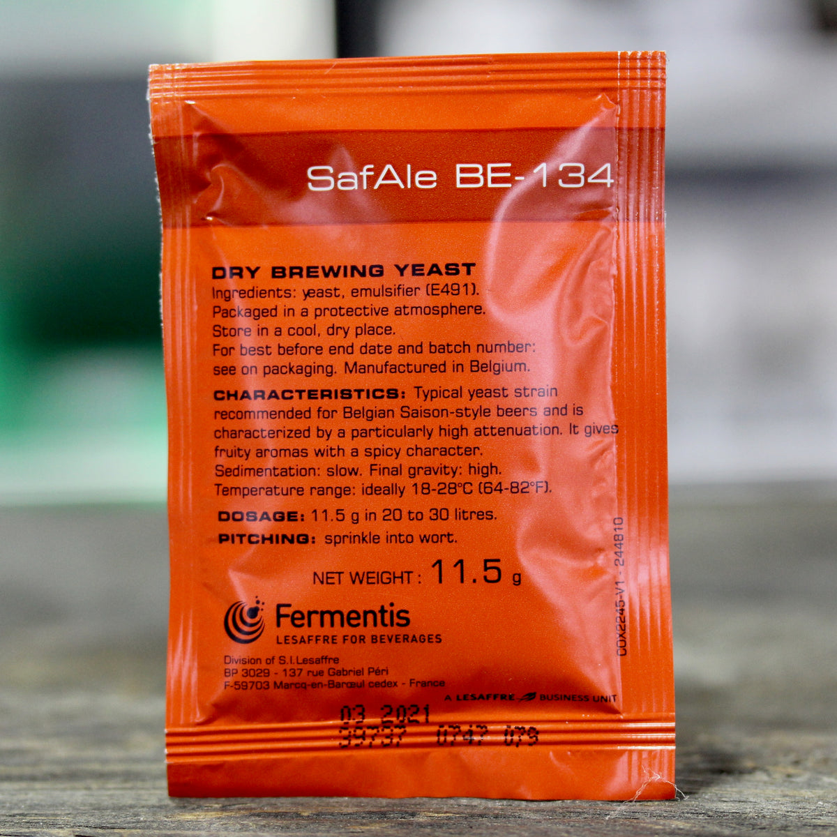 BE-134 Saison Yeast packaged by KJ